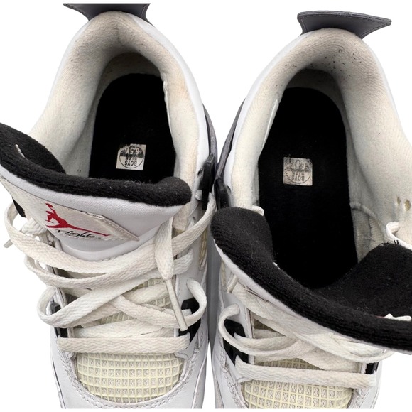 Air Jordan 4 Shoes Sneakers Retro GS Boys Size 6.5Y White Cement Grey 408452-103 - Picture 12 of 14